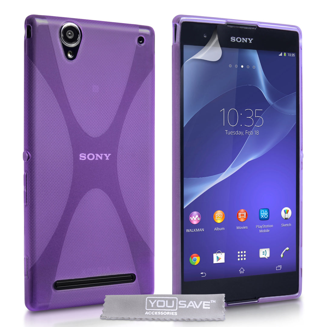 YouSave Sony Xperia T2 Ultra Silicone Gel X-Line Case - Purple