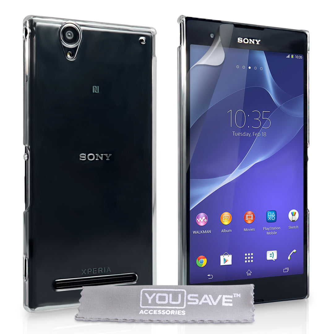 YouSave Accessories Sony Xperia T2 Ultra Hard Case - Crystal Clear