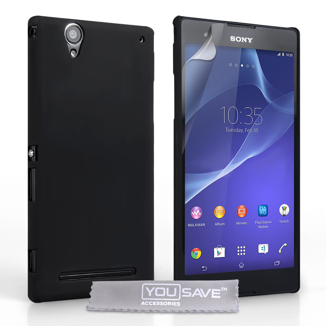 YouSave Accessories Sony Xperia T2 Ultra Hard Hybrid Case - Black