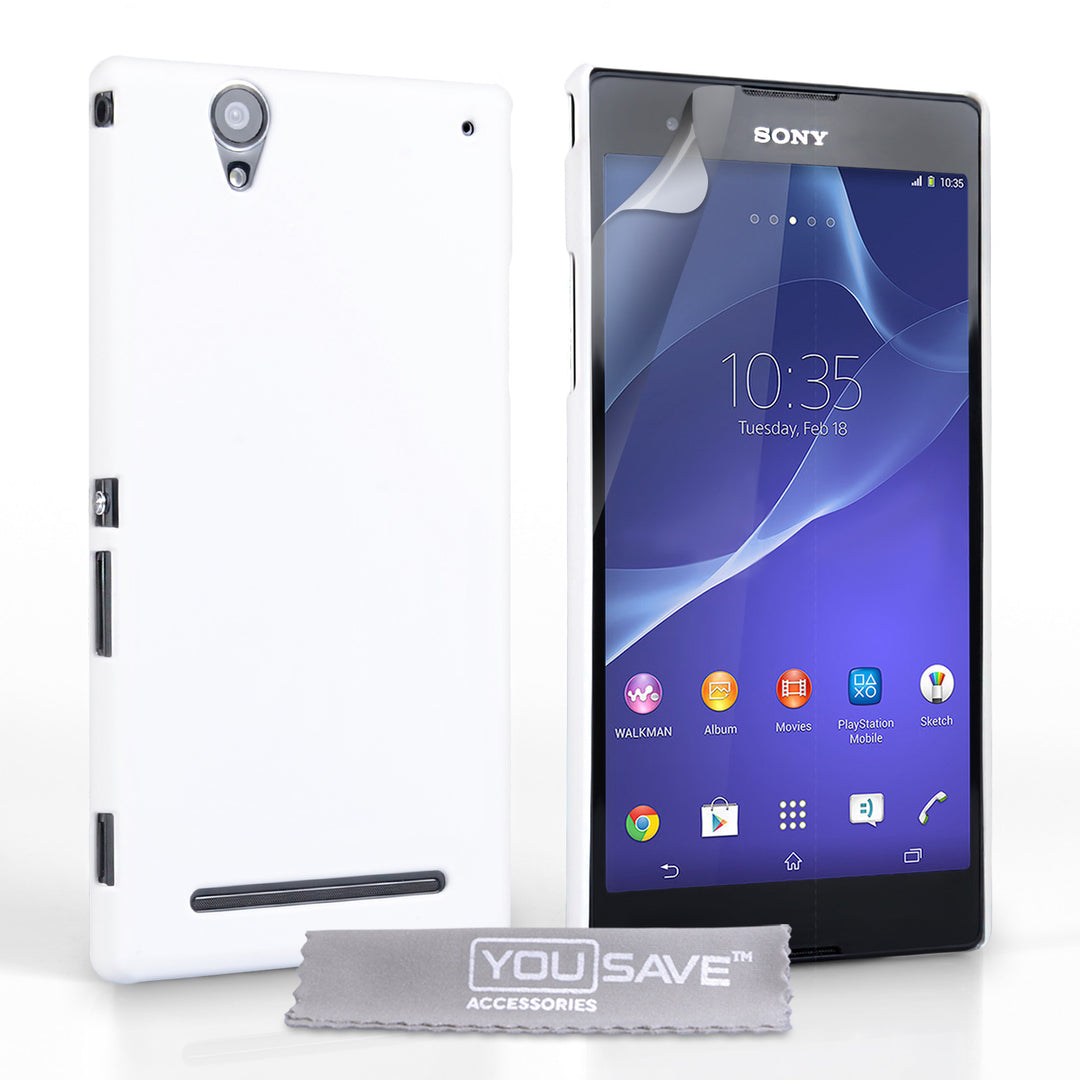 YouSave Accessories Sony Xperia T2 Ultra Hard Hybrid Case - White