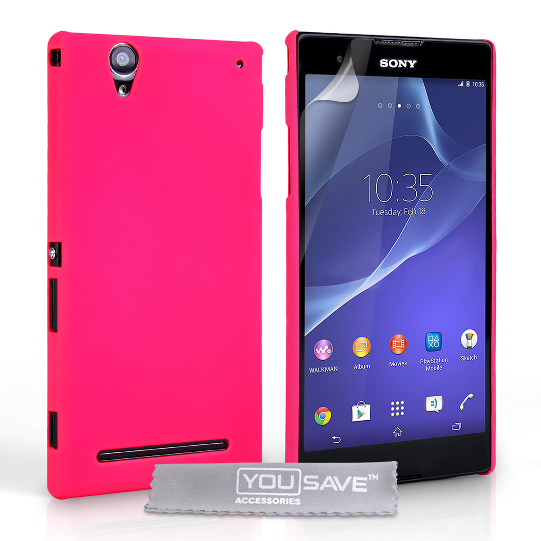 YouSave Accessories Sony Xperia T2 Ultra Hard Hybrid Case - Hot Pink