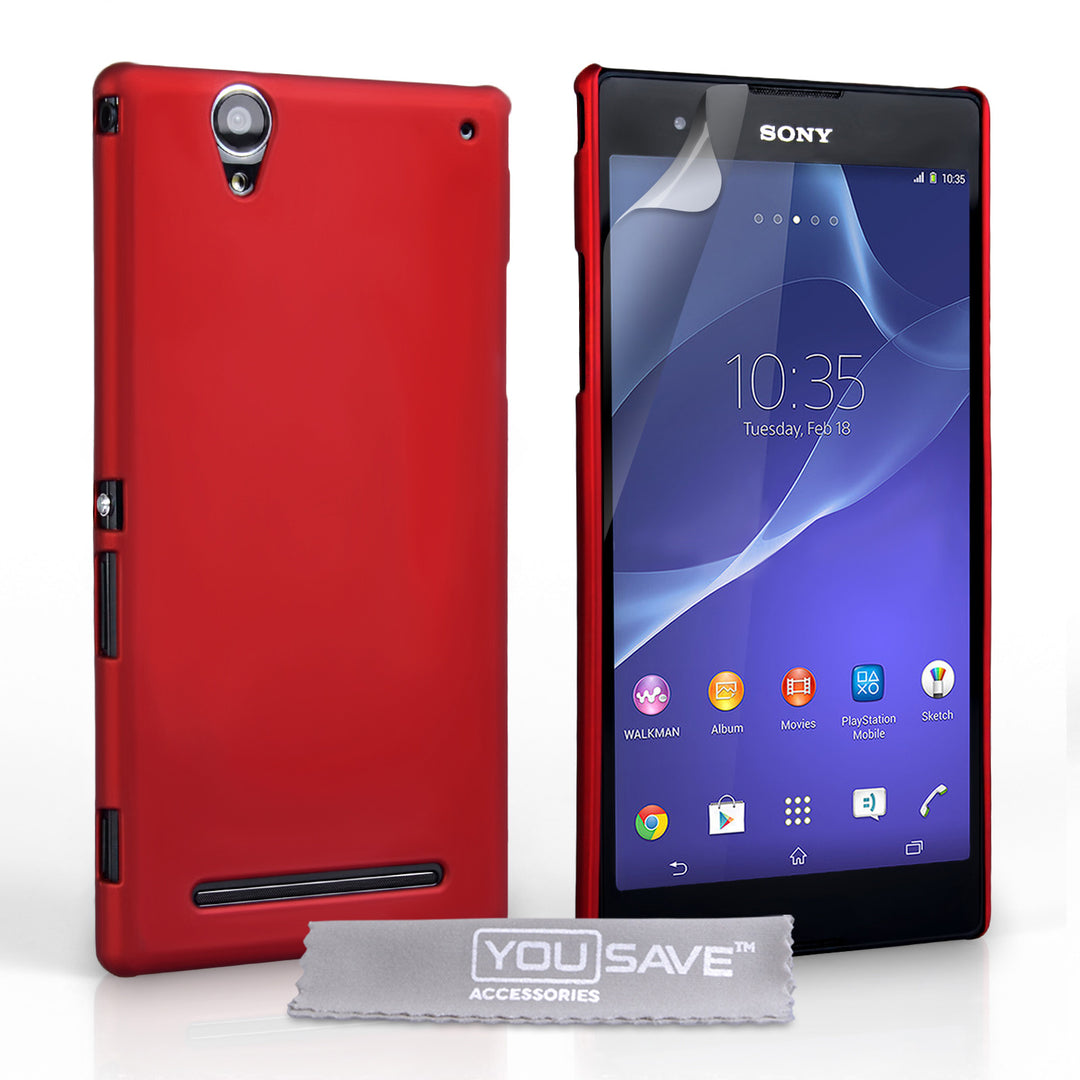 YouSave Accessories Sony Xperia T2 Ultra Hard Hybrid Case - Red