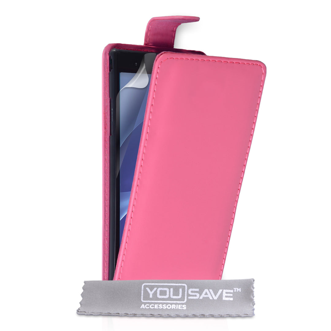 YouSave Sony Xperia T2 Ultra Leather-Effect Flip Case - Hot Pink