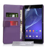 Sony Xperia T2 Ultra Leather-Effect Wallet Case - Purple