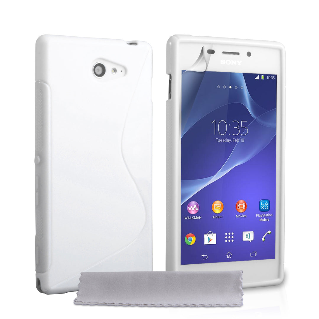 Caseflex Sony Xperia M2 Silicone Gel S-Line Case - White