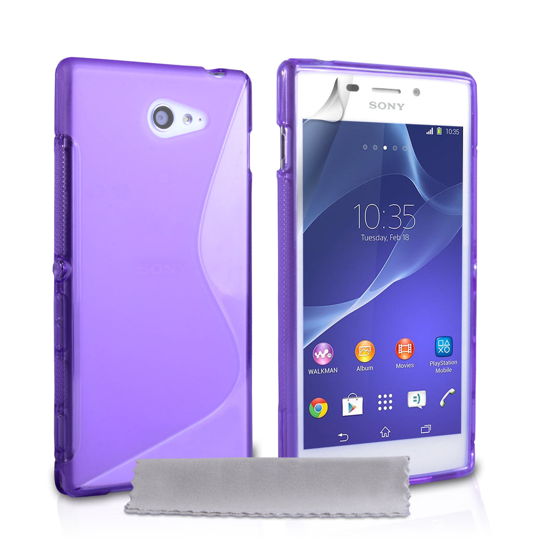 Caseflex Sony Xperia M2 Silicone Gel S-Line Case - Purple
