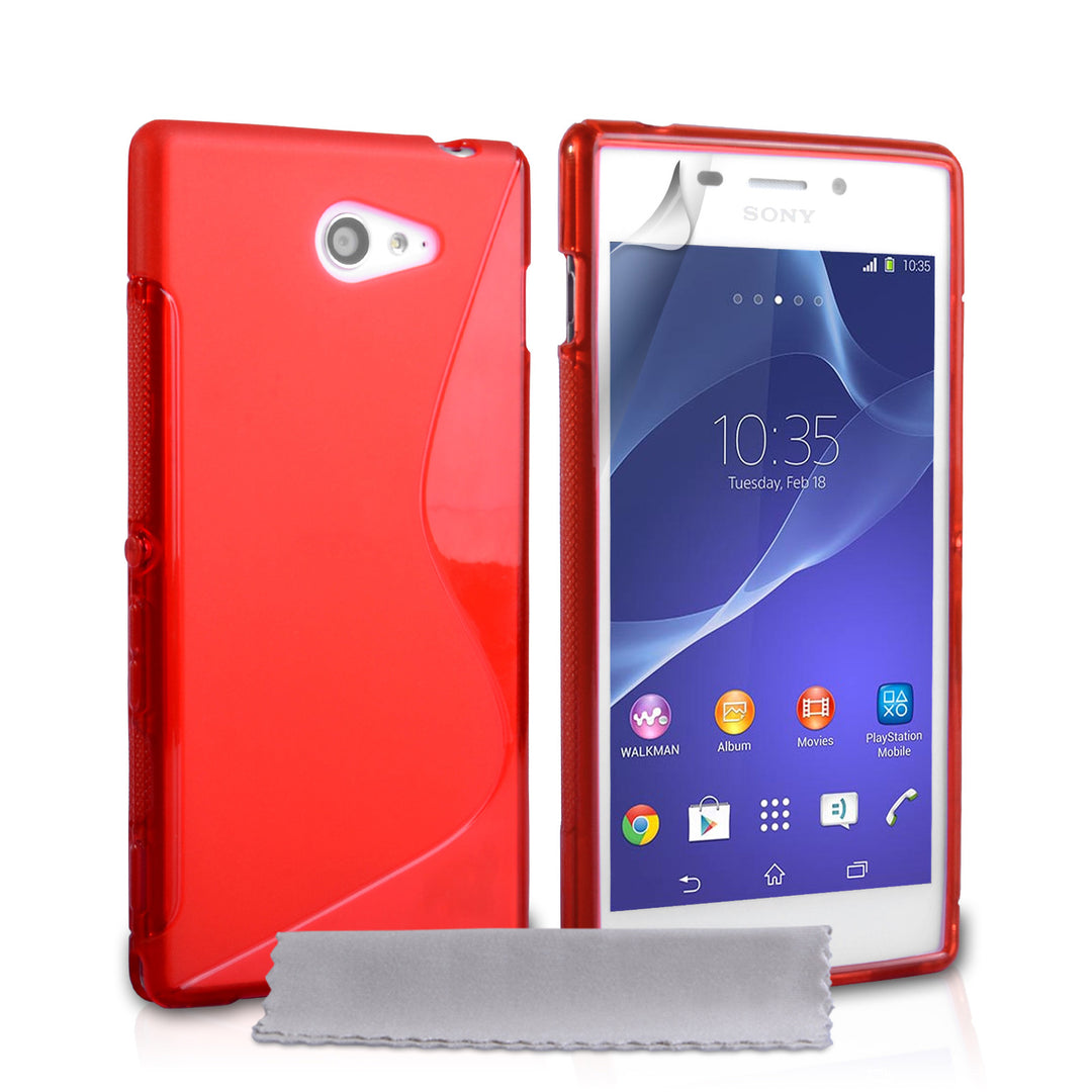 Caseflex Sony Xperia M2 Silicone Gel S-Line Case - Red
