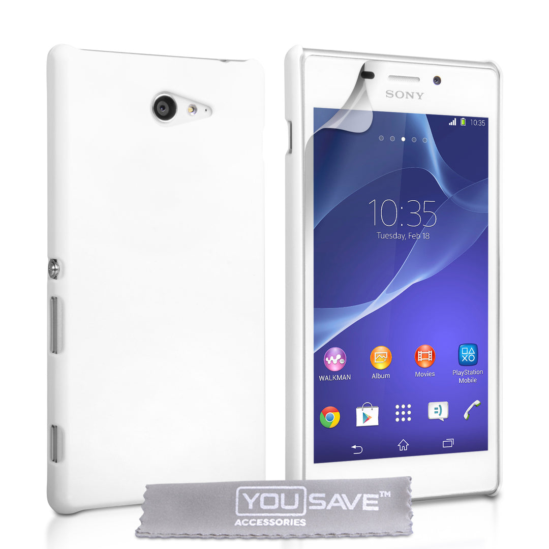 YouSave Accessories Sony Xperia M2 Hard Hybrid Case - White
