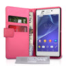 Yousave Accessories Sony Xperia M2 Leather-Effect Wallet Case - Hot Pink