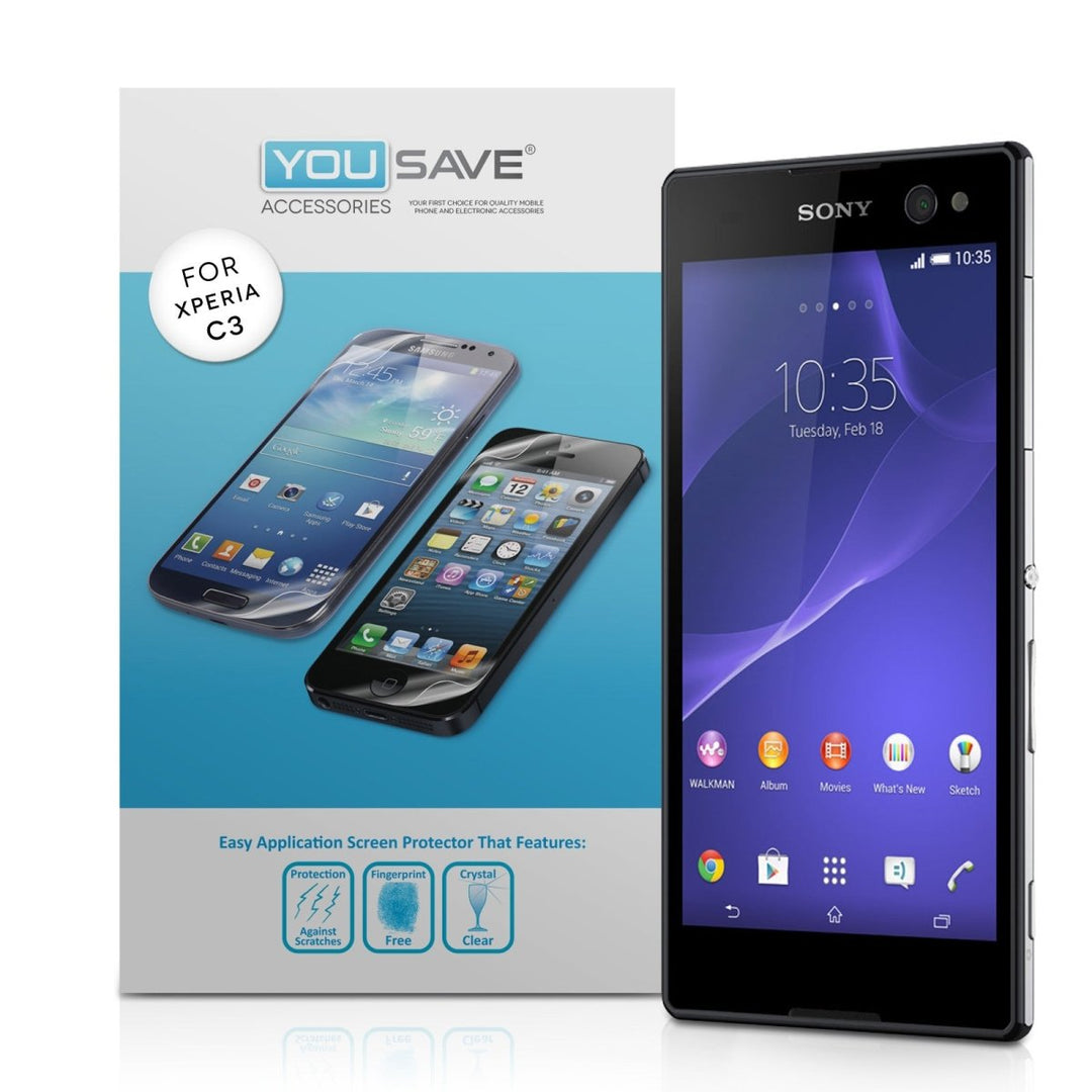 Yousave Accessories Sony Xperia C3 Screen Protectors X3 - Mobile Madhouse