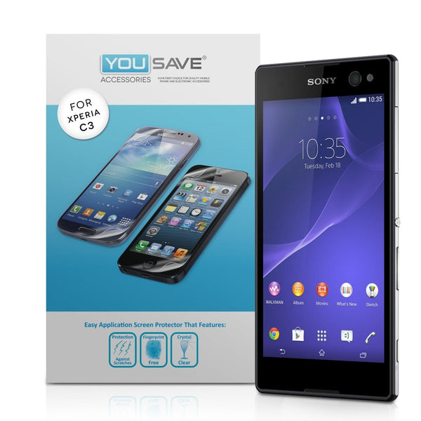 Yousave Accessories Sony Xperia C3 Screen Protectors X3 - Mobile Madhouse
