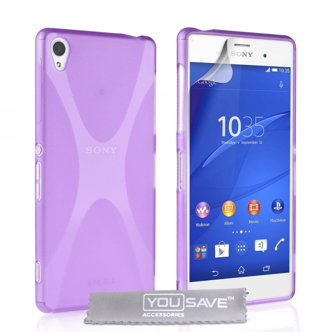 Yousave Accessories Sony Xperia Z3 Silicone Gel X - Line Case - Purple - Mobile Madhouse
