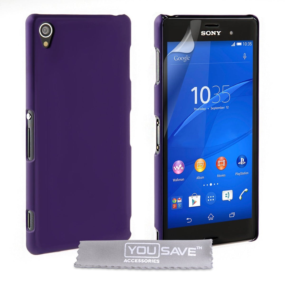 Yousave Accessories Sony Xperia Z3 Hard Hybrid Case - Purple - Mobile Madhouse
