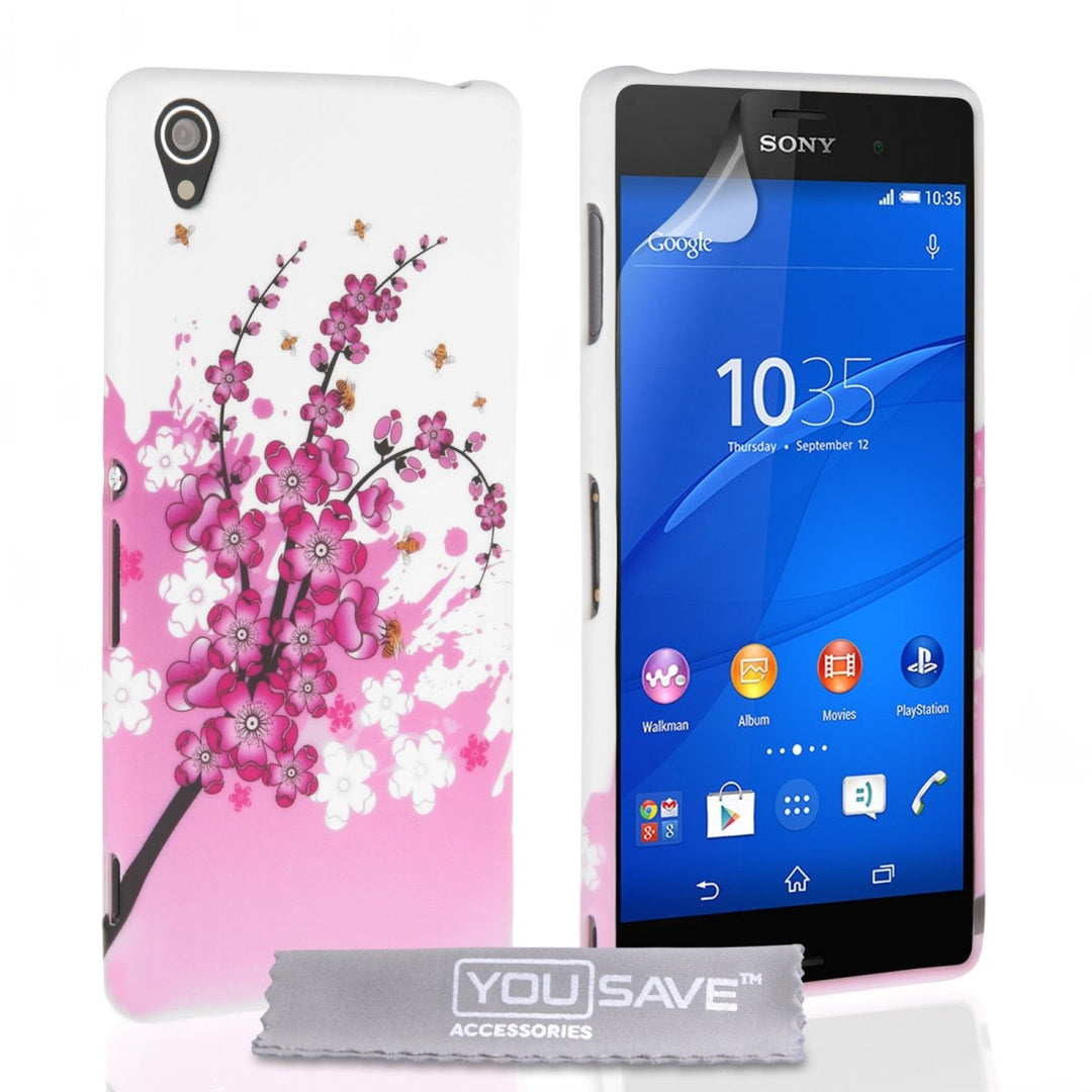 Yousave Accessories Sony Xperia Z3 Floral Bee Silicone Gel Case - Mobile Madhouse