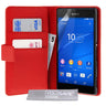 Yousave Accessories Sony Xperia Z3 Leather-Effect Wallet Case - Red