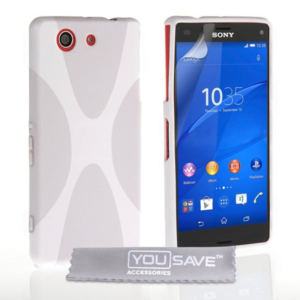 Yousave Accessories Sony Xperia Z3 Compact Silicone Gel X - Line Case - White - Mobile Madhouse