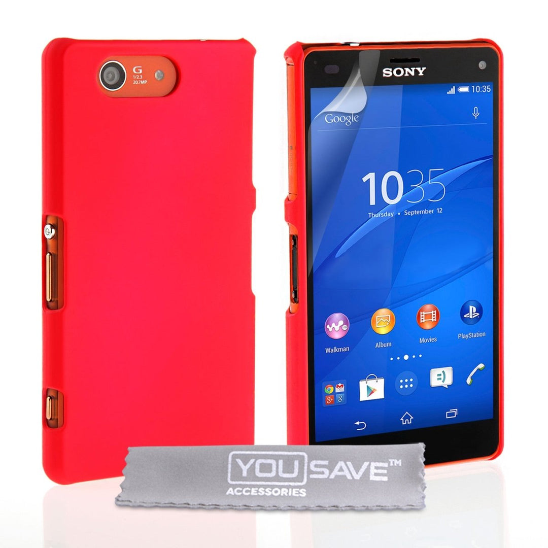Yousave Accessories Sony Xperia Z3 Compact Hard Hybrid Case - Hot Pink - Mobile Madhouse