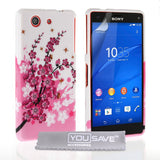 Sony Xperia Z3 Compact Floral Bee Silicone Gel Case - Mobile Madhouse
