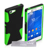 Yousave Accessories Sony Xperia Z3 Compact Tough Mesh Combo Silicone Case Green-Black