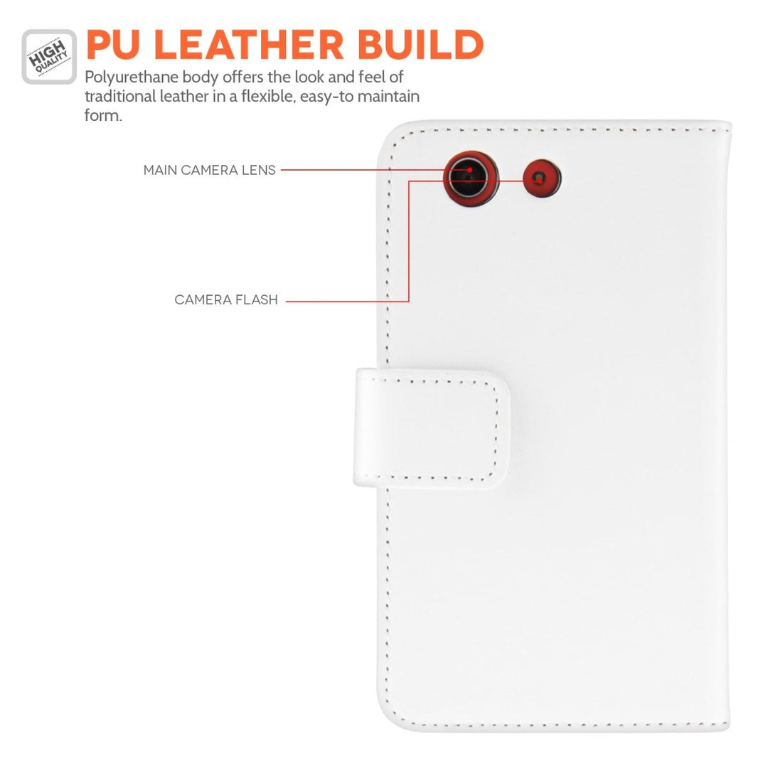 Yousave Accessories Sony Xperia Z3 Compact Leather - Effect Wallet Case - White - Mobile Madhouse