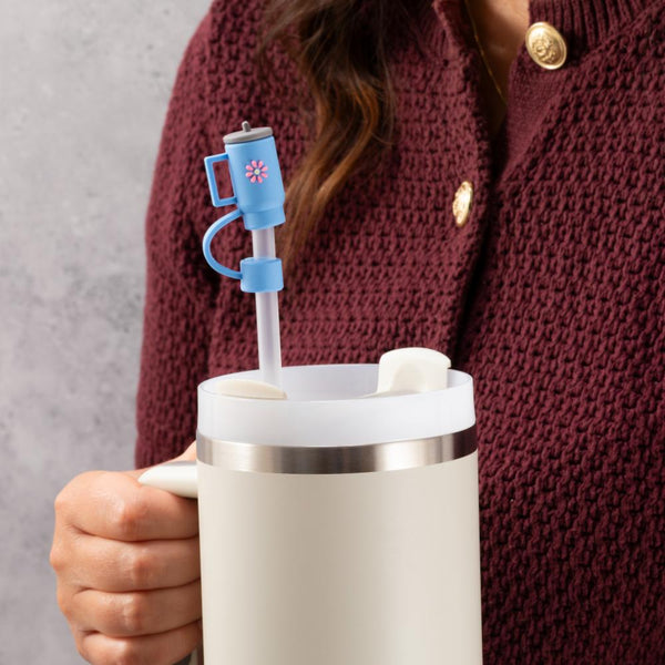 Tiny Tumbler Straw Cover Topper - Blue - alternate view