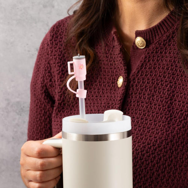 Tiny Tumbler Straw Cover Topper - Baby Pink - alternate view