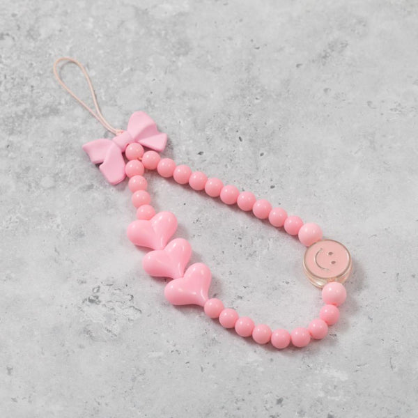 Very Pink Smiley Phone Charm Strap