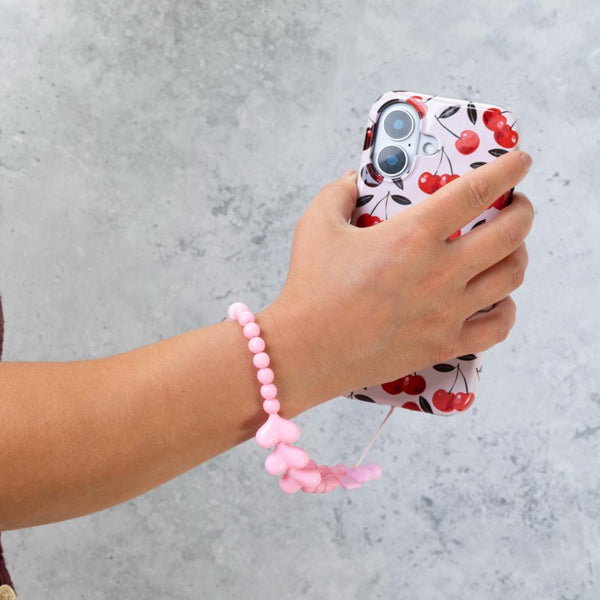 Very Pink Smiley Phone Charm Strap - alternate view