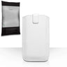 Caseflex PU Leather Auto Return Pull Tab Pouch (L) - White
