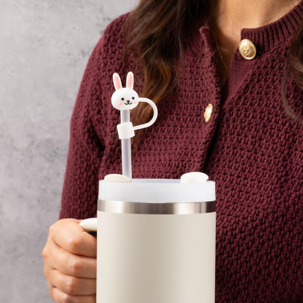 White Rabbit Straw Cover Topper - alternate view