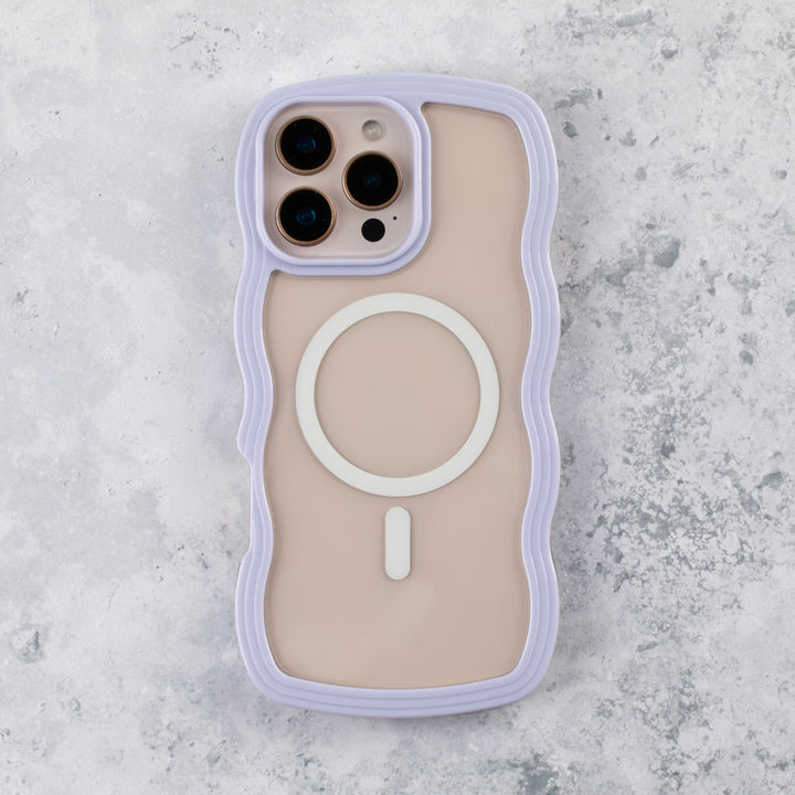 Lilac & Clear Wavy Edge MagSafe iPhone 16 Pro Case