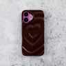 Burgundy Ripple Heart iPhone 16 Plus Case