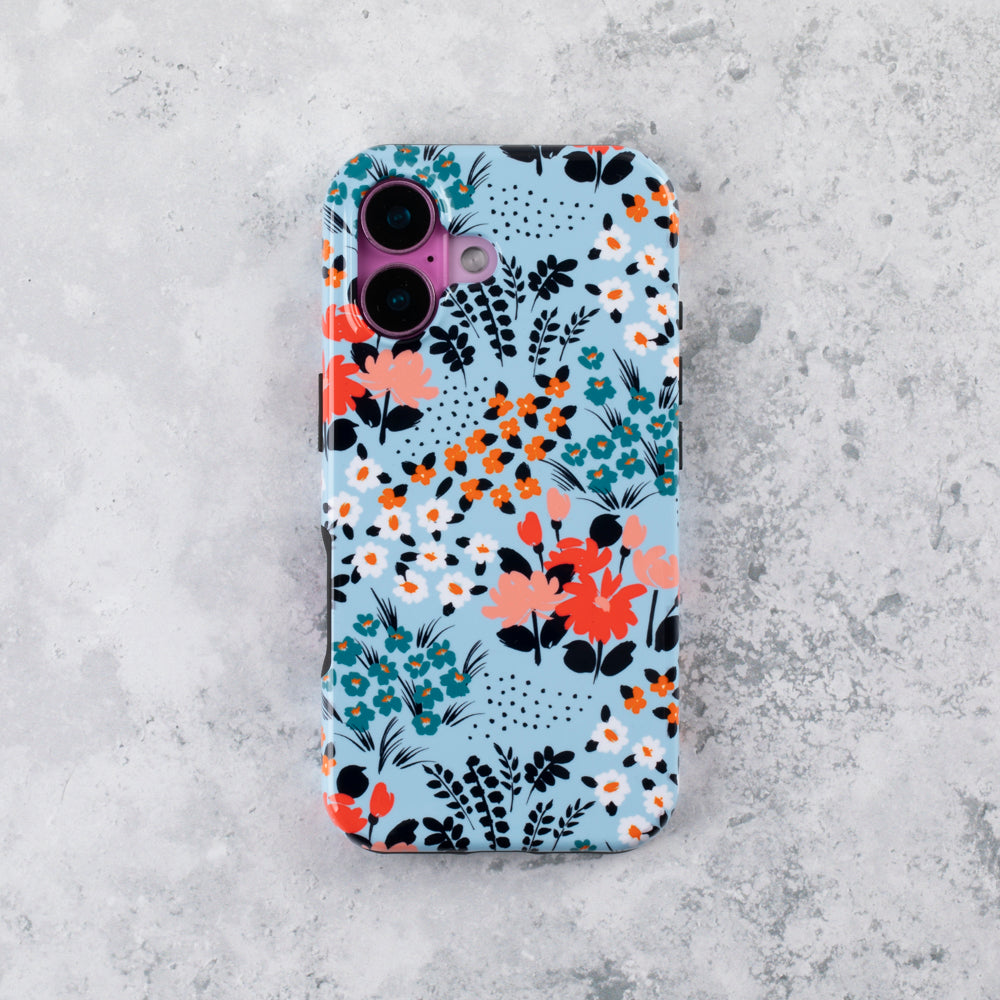 Baby Blue Floral Tough Phone Case  iPhone 17 Pro