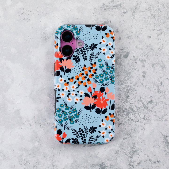 Baby Blue Floral Tough Phone Case  iPhone 17 Air 