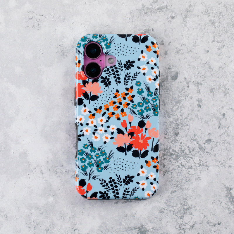 Baby Blue Floral Tough Phone Case  iPhone 17 Air 