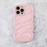 Blush Pink Wavy iPhone 15 Pro Max Case – Glossy & Shockproof