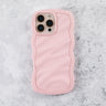 Blush Pink Wavy iPhone 16 Pro Max Case – Glossy & Shockproof