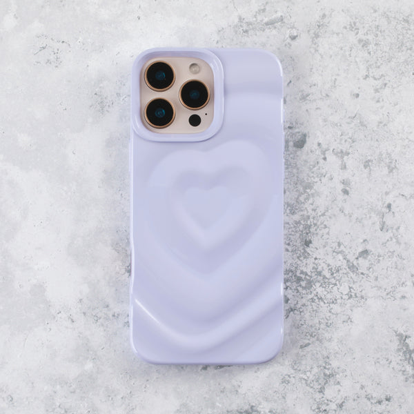 Lilac Ripple Heart iPhone 15 Pro Case