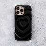 Black Ripple Heart iPhone 16 Pro Case