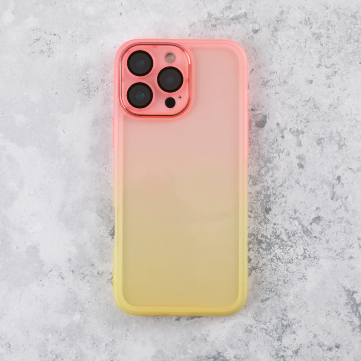 Gradient Fade Pink Yellow iPhone 16 Plus Case
