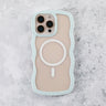 Green & Clear Wavy Edge MagSafe iPhone 16 Pro Case