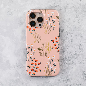 Blush Pink Floral Tough Phone Case – iPhone 15 Pro