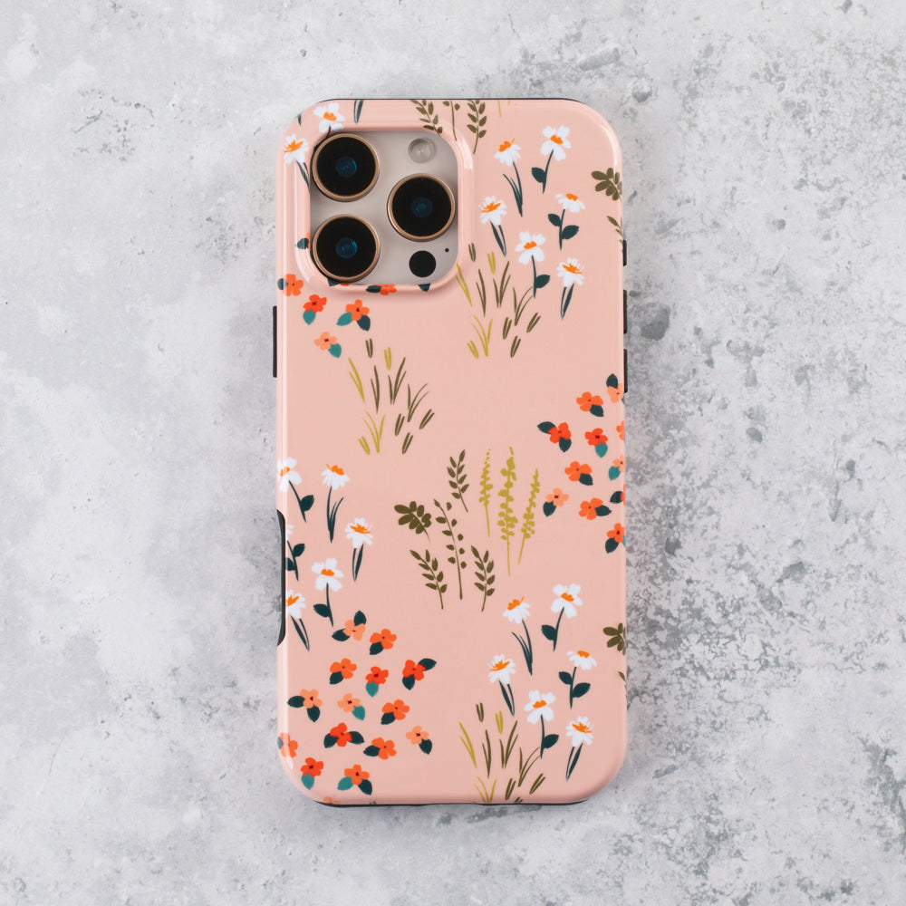 Blush Pink Floral Tough Phone Case  iPhone 17 Pro