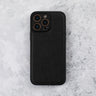 Black Lychee Vegan Leather iPhone 16 Case