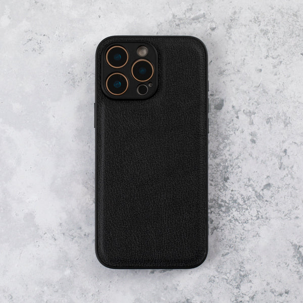 Black Lychee Vegan Leather iPhone 17 Pro Max Case