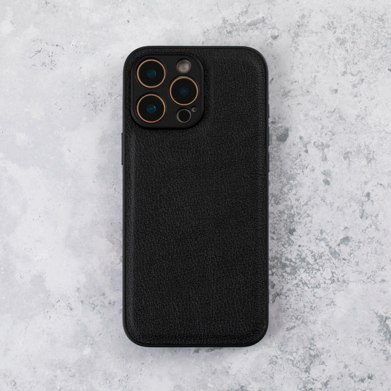 Black Lychee Vegan Leather iPhone 17 Pro Max Case