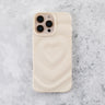 Ivory White Ripple Heart iPhone 16 Pro Max Case