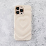 Ivory White Ripple Heart iPhone 17 Pro Max Case