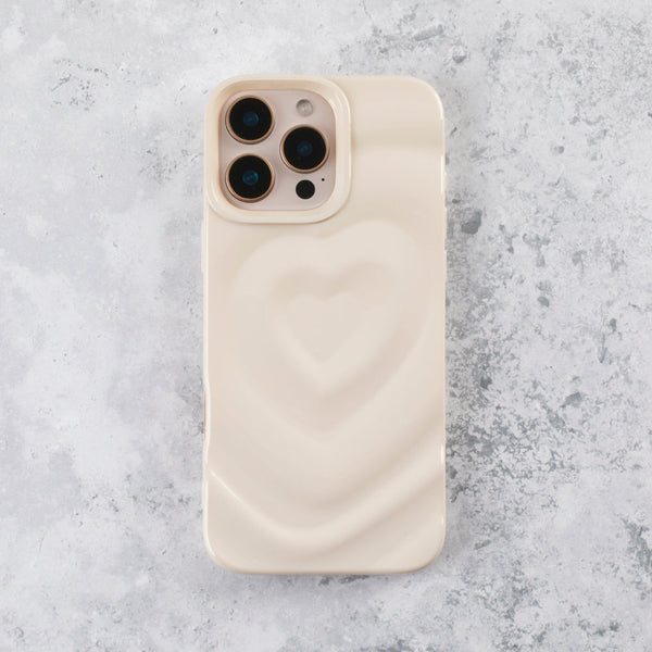 Ivory White Ripple Heart iPhone 17  Case