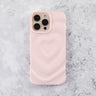 Blush Pink Ripple Heart iPhone 15 Pro Case